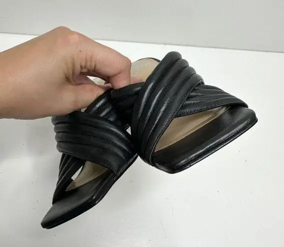 Vince Camuto  Shoes Womens Size 6.5 Black Sarendie Quilted Strap Sandal Slide