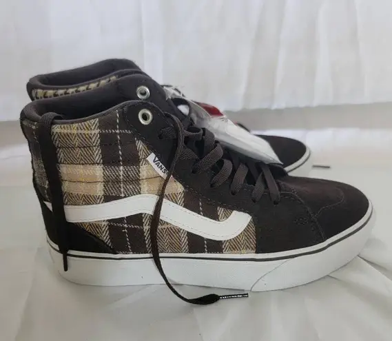 Vans  Brown Filmore Plaid Houndstooth Platform High Top Womens Sneakers Size 7.5