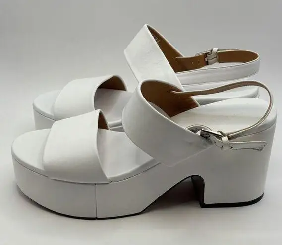 Robert Clergerie Cora Leather Platform Slingback Sandals Sz 11 Black