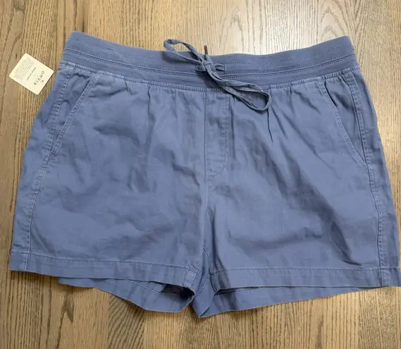 Orvis Women's Pull-On Casual Shorts, Blue, XL Cotton Blend Drawstring NWT