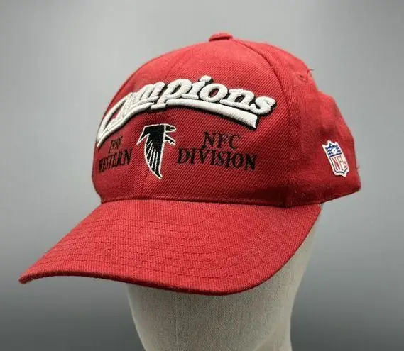 NFL Atl Falcons 1998 NFC Western Division Champions Red Baseball Hat Adjustable Size 0