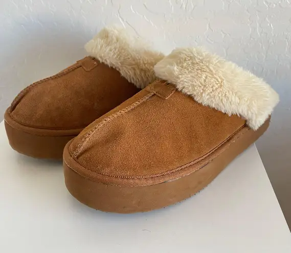 Walmart Platform Fuzzy Slippers 