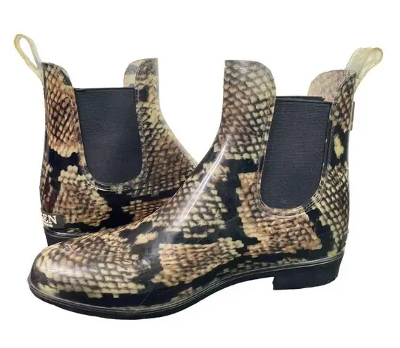 Ralph Lauren Lauren  Tally Bo Rai Snakeskin Rubber Booties