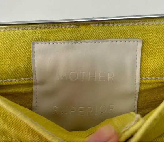 Mother Superior Jeans The Scrapper Cuff Ankle Fray in Golden Yellow Size 24