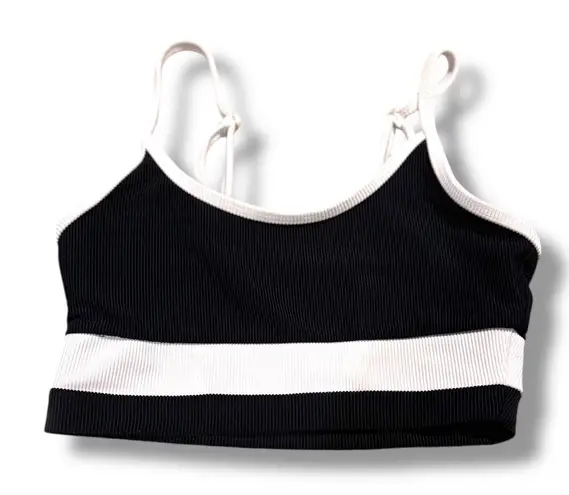 Beach Riot Eva Ribbed Colorblock Black Bra Top Athleisure Activewear Yoga s