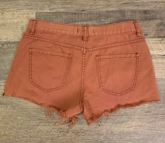 Free People Rust Frayed Shorts