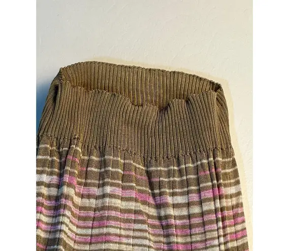 Missoni Tank Top Italian Size 42 XS/Small Tan Pink Stretch Knit Preppy Office