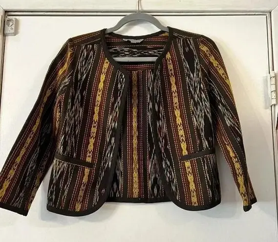Rubbish Embroidered Tribal Bolero Jacket Open Front Blazer Boho Small