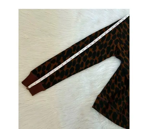 Stars Above Animal Leopard Print Soft Fleece Sweatshirt - Dark Brown Size XS