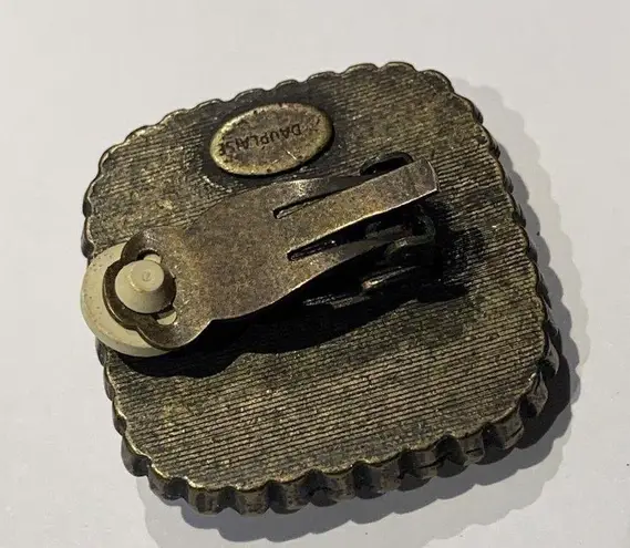 Signed Dauplaise Costume Earrings Vintage Clip On Clip