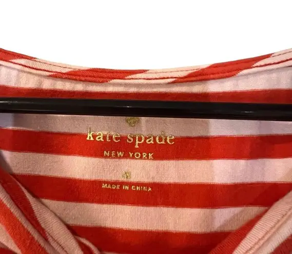 Kate Spade  Red Pink Wheaton Nautical Striped Bow Top Women’s Size Medium