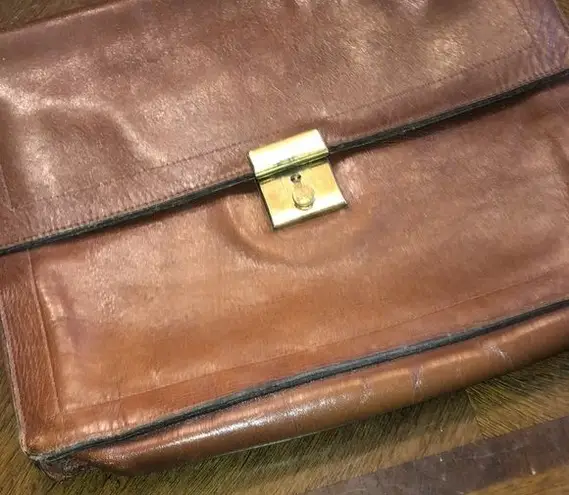 Vintage Brown Leather Retro Vintage Boho Clutch Purse Handbag