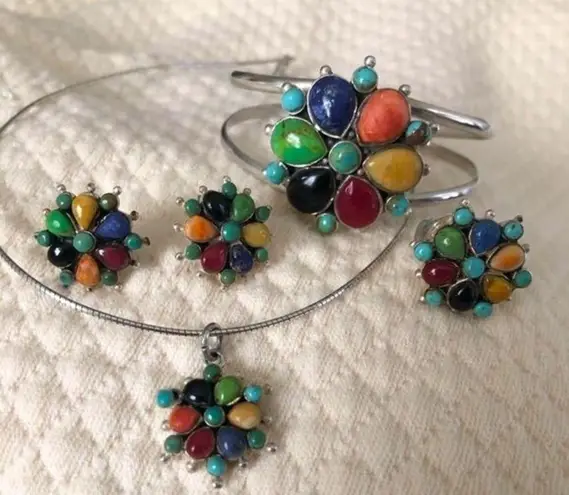 BARSE Vintage Sterling Silver Southwestern Style Jewelry Set