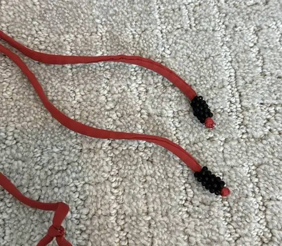 Tavik “Emme” halter one piece rust red dusty plunge v neck high cut cheeky Size L