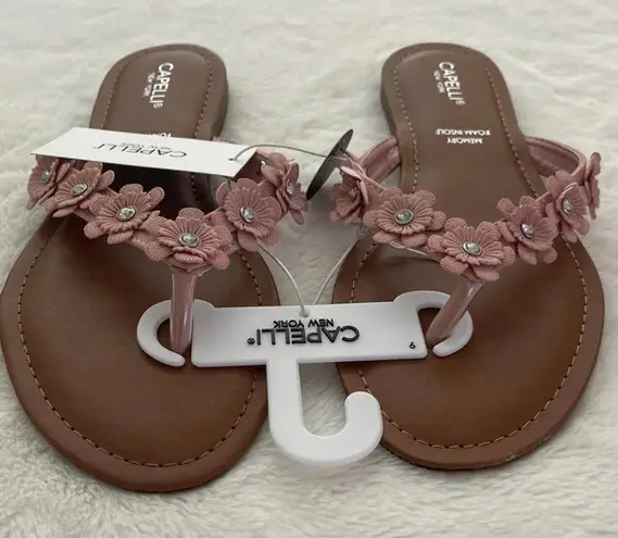 Capelli New York Capelli NY Women's Floral Blush Pink Flip-Flop Sandal, 9