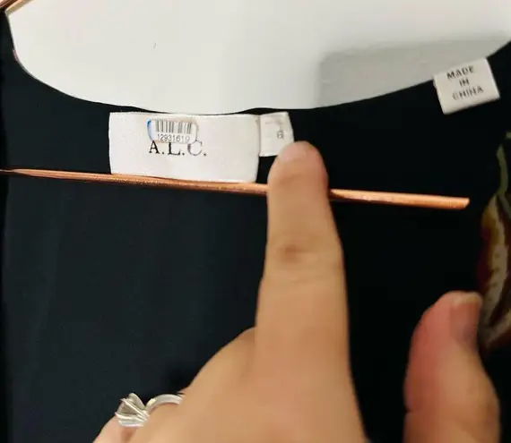 ALC Frank A.L.C. Annette Floral Silk Mini Long Sleeve Dress size 6