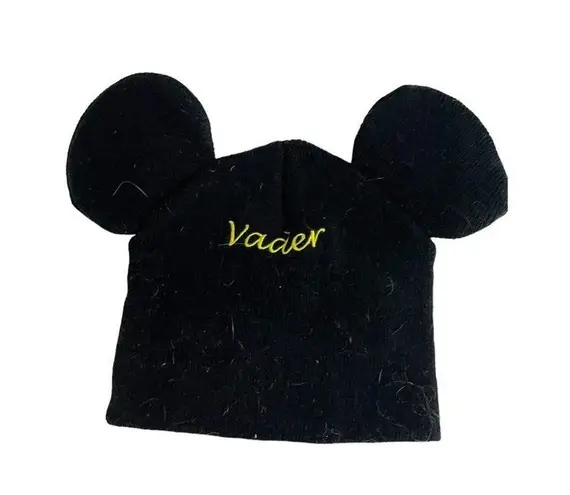 Disney  Parks Star Wars Darth Vader Mickey Ears Knit Black Beanie Hat Cap OS