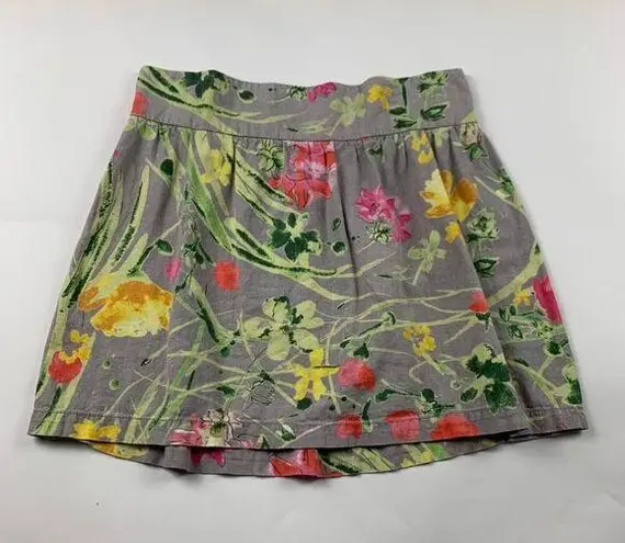 Old Navy  Watercolor Floral Linen Blend Mini Skirt M