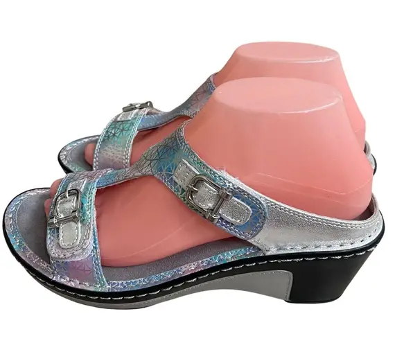 Alegria Lara Pretty Baby Leather Wedge Sandals Womens Size 37 EU 7 NWOB