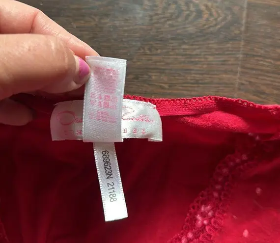 Oscar de la Renta Peplum Pajama Set Red XL