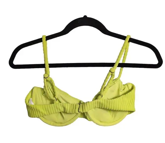 ANDIE The Bermuda Top Rib Terry Neon Lime Swimwear Bathing Suit Size S New
