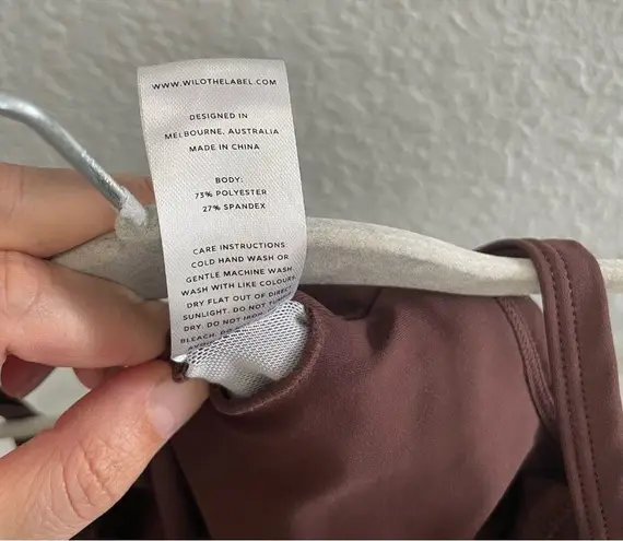 Wilo the Label Square Neck Tank Too Sports Bra Chocolate Brown Medium Like New