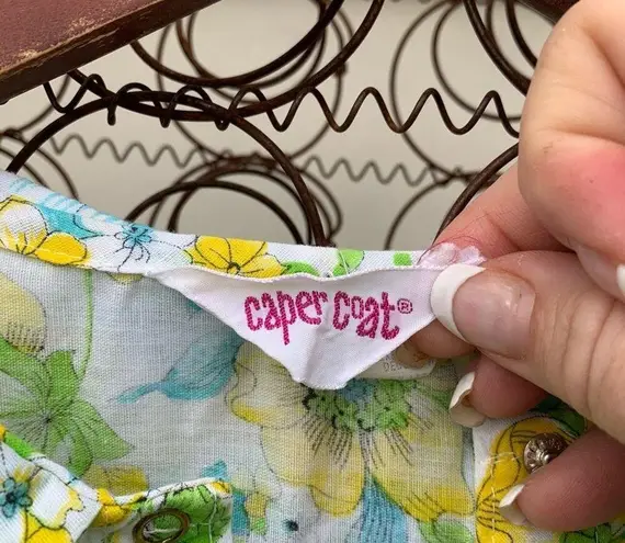 Vintage Caper Coat green floral sleep dress Size L