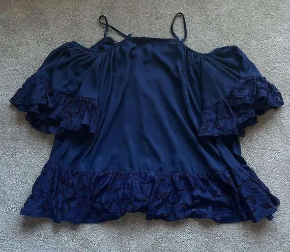 Tularosa  Hattie Dress in Navy Blue Lace Details Size: XS