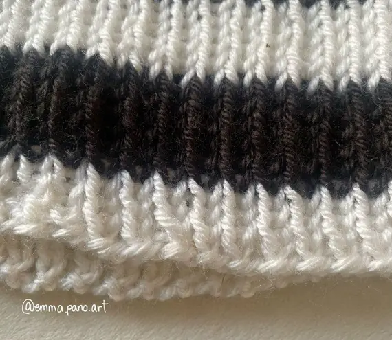 black and white ribbed fisherman beanie hat