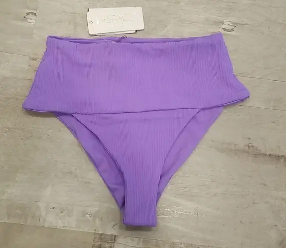 l*space 💕L*💕 Pointelle Rib Bikini Set ~ Gizelle Top + Desi Bottom ~ Purple M NWT