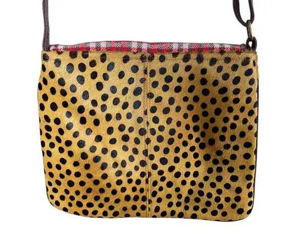 Panache Accessories & Co animal print brown red plaid shoulder crossbody bag