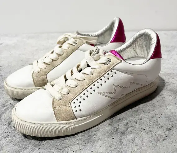 Zadig & Voltaire Women ZV1747 Lightning Bolt Pink Sneakers Shoes Sz EU 38 US 7