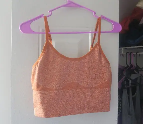 PINK - Victoria's Secret  active seamless lightly lined sports bra in orange-brown size large. - Image 1