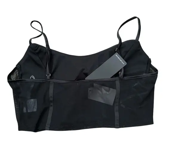 Privy Black Rhinestone Faux Corset Top