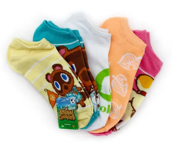 Nintendo Animal Crossing New Horizons Womens No Show Socks Video Game Fun Gift
