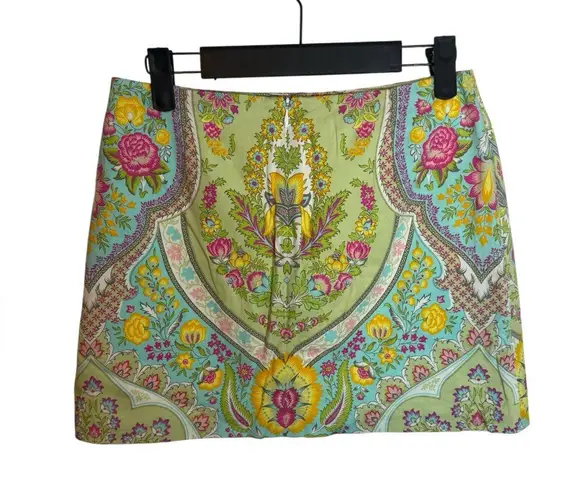 Shoshanna Colorful Bohemian Hippie Retro Mini Skirt