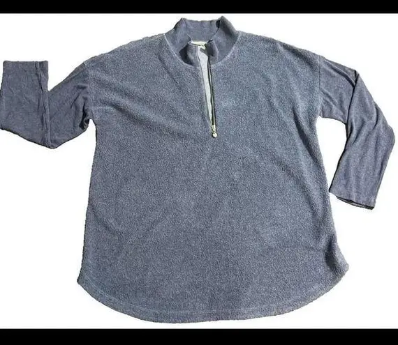 Soft Surroundings Soft Surrounds Quarter Zip Cotton Blended Fleece Outdoor Pullover Sweater Large