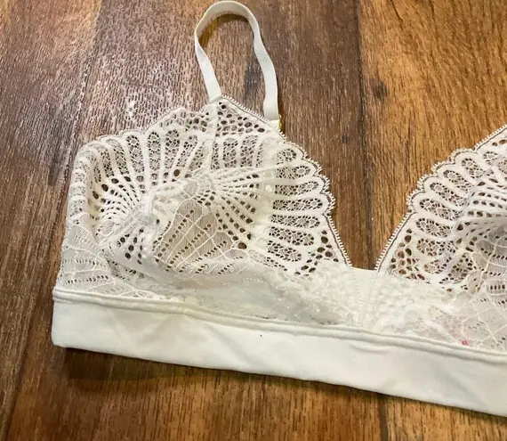 Commando  Butter & Lace Bralette Triangle Adjustable New White Lace