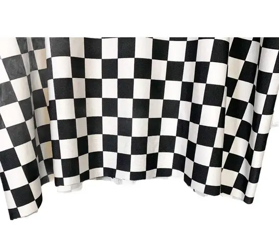 RyeDecker Checkered Oversize Long Sleeve Top Sz 3 Black