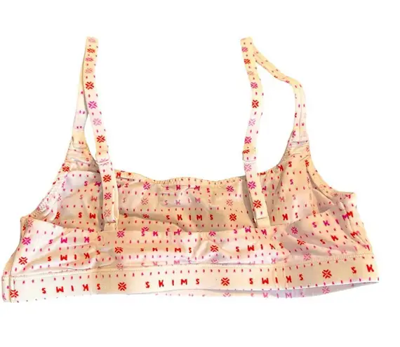 SKIMS Fits Everybody Scoop Pink Fair Isle Bralette NWOT Size Small