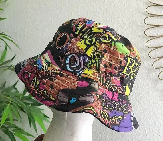 90s inspired Unisex colorful multicolored Retro graphic abstract streetwear bucket hat