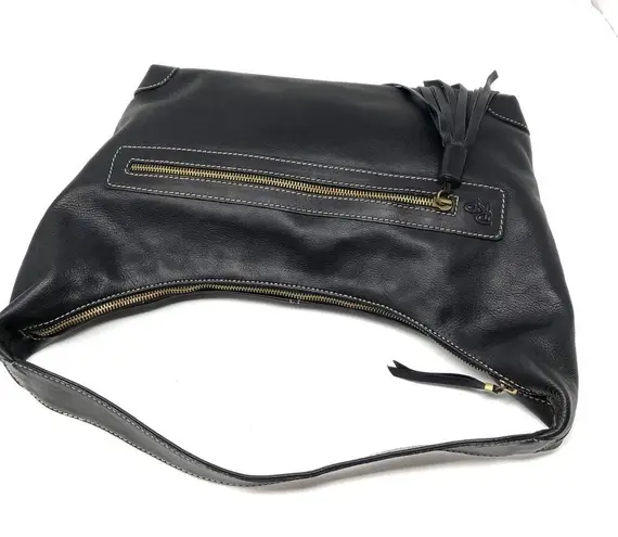 Fringe tassel, hobo style leather bag, Spain