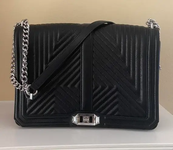 Rebecca Minkoff Chevron Quilted Jumbo Love Crossbody Black 59 83 Off Retail From Julia