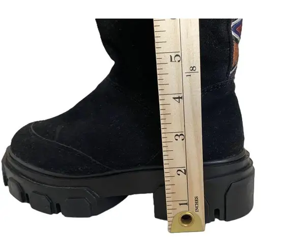 Farm Rio NWOT Black Long Faux Leather Suede Tall Shaft Boots Sz 6