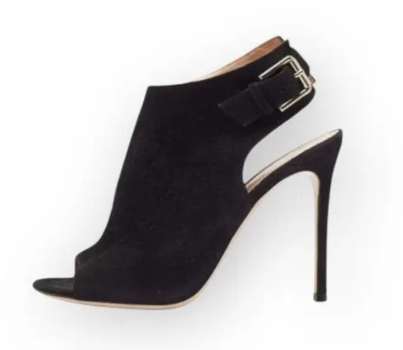 Gianvito Rossi š’€Stiletto Heel Slingback Sandals š’€Black š’€36 6M š’€Logo Dustbag