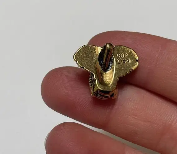 Signed COP 94 Pendant Charm Gold Tone Elephant