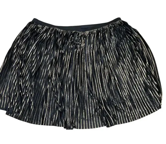 Ava & Viv Plus Size 4X Black Pleated Midi Skirt Metallic Shimmer Party Cocktail thumbnail 6