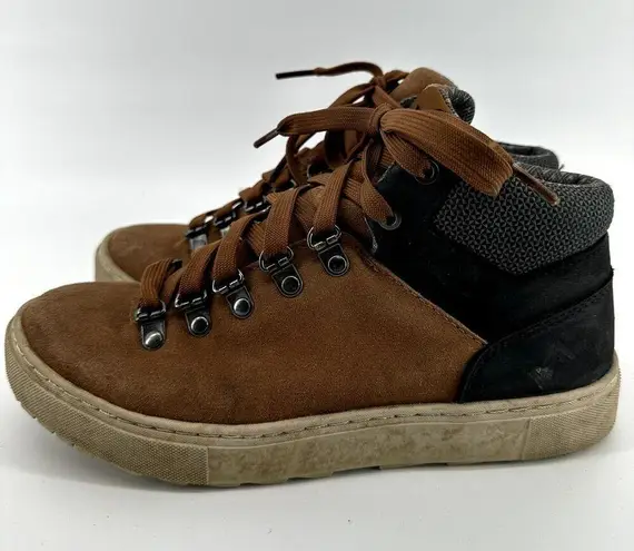 Forsake Lucie Mid Outdoor Sneakers Lace Up Waterproof Suede Black Brown 7
