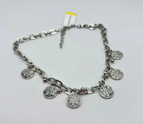 Charter Club Tree Charm Statement Necklace in Silver-Tone NWT MSRP $50