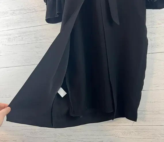 Drew NWT Black Split Back Square Neckline Ruffle Sleeve Dress Size S